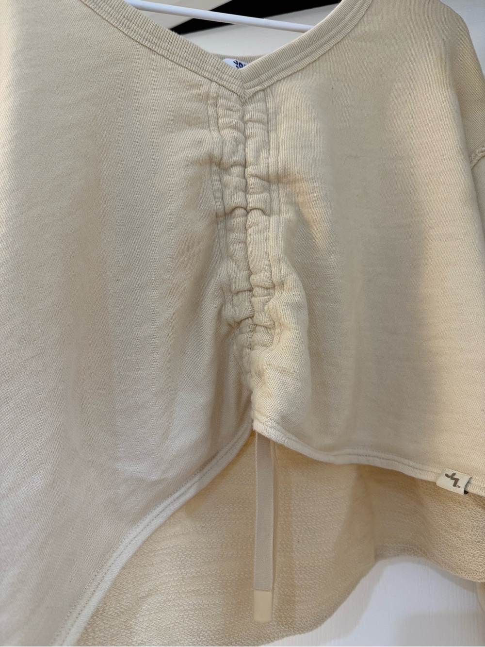 JoyLab Cream Drawstring Cropped Sweatshirt - Picture 6 of 8